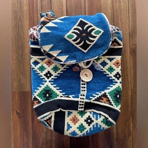 Turkish Kilim boho style backpack bag
